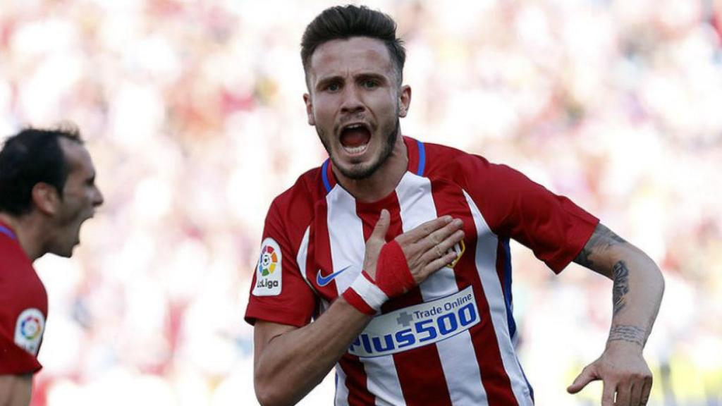 Saúl celebra su gol frente al Eibar   Foto: atleticodemadrid.com