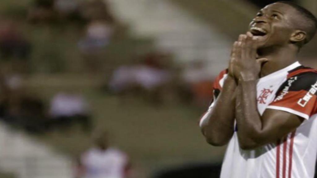Vinicius Jr en un partido con el Flamengo. Foto. Twitter (@vini11Oficial)