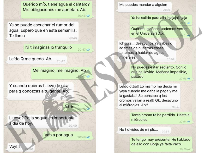 Recreación hecha por EL ESPAÑOL de los SMS intercambiados.