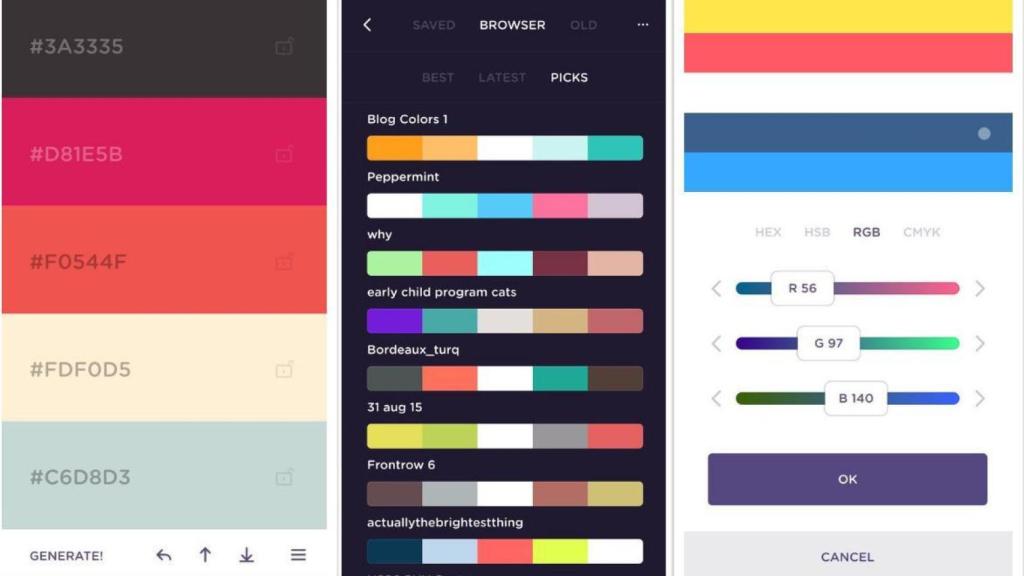 Imagen de cómo funciona Coolors. | Imagen: cortesía de Coolors.