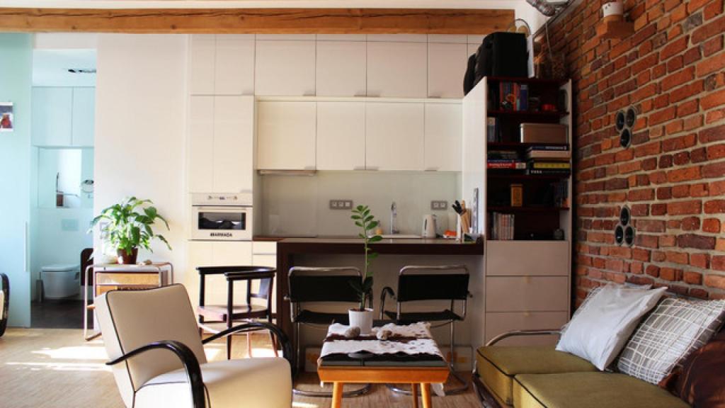 Salón industrial que podrás encontrar en Houzz. | Foto: cortesía de Houzz.