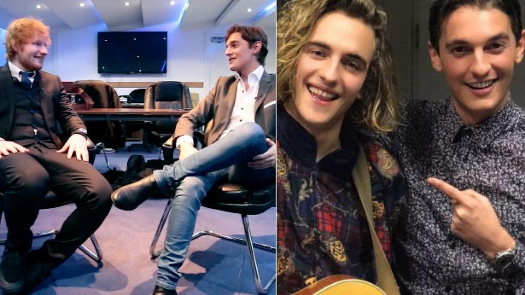 Xavi Martínez enseña a Ed Sheeran el tema de Manel Navarro para Eurovisión
