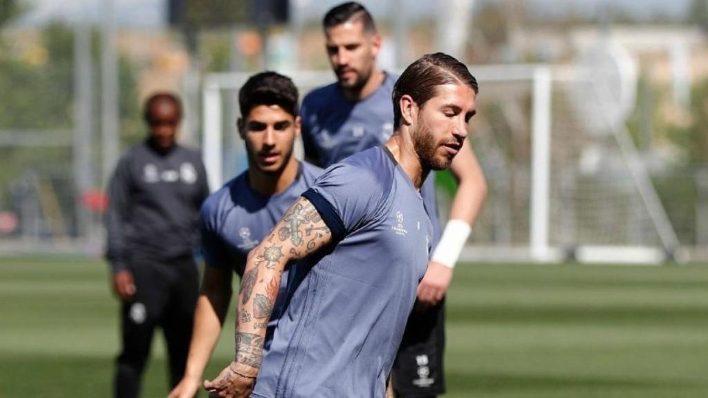 Ramos en el entrenamiento