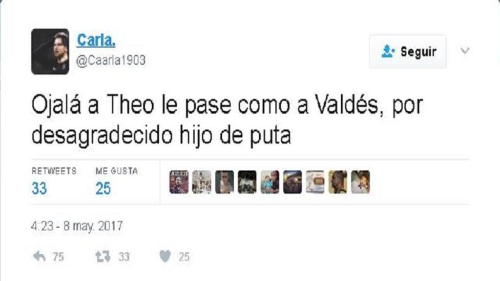 Tuit de la aficionada atlética Carla. Foto: Twitter (@caarla1903)