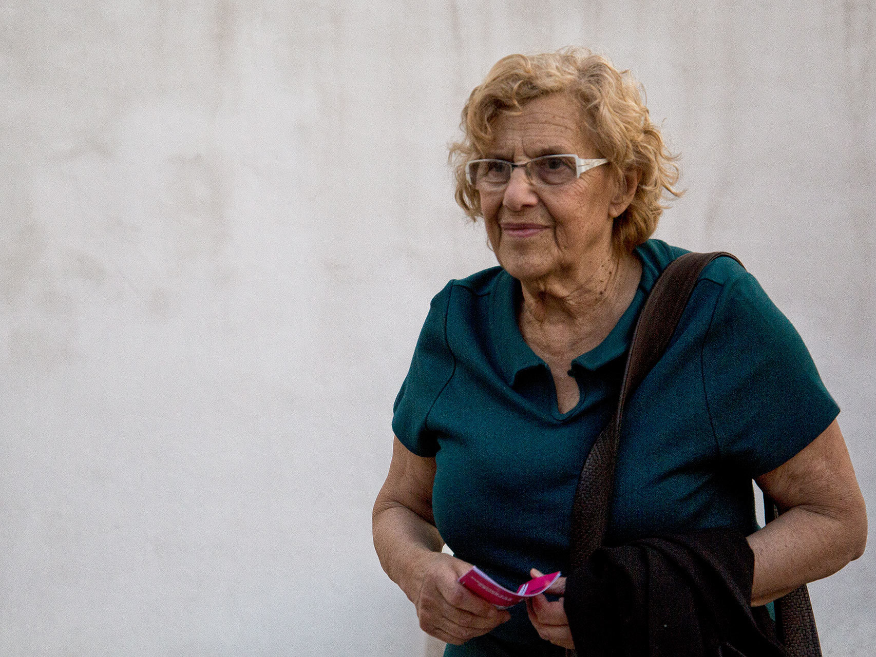 Manuela Carmena, antes de un encuentro vecinal.