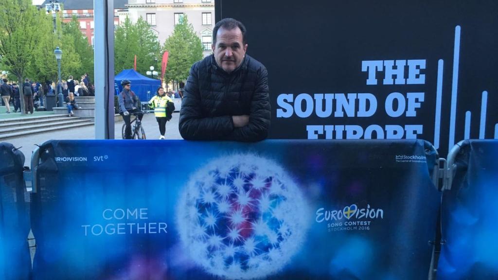 Carlos Iturgaiz durante el festival de Eurovisión de Estocolmo, 2016.