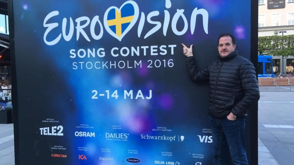 Carlos Iturgaiz en el festival de Eurovisión de Estocolmo, 2016.