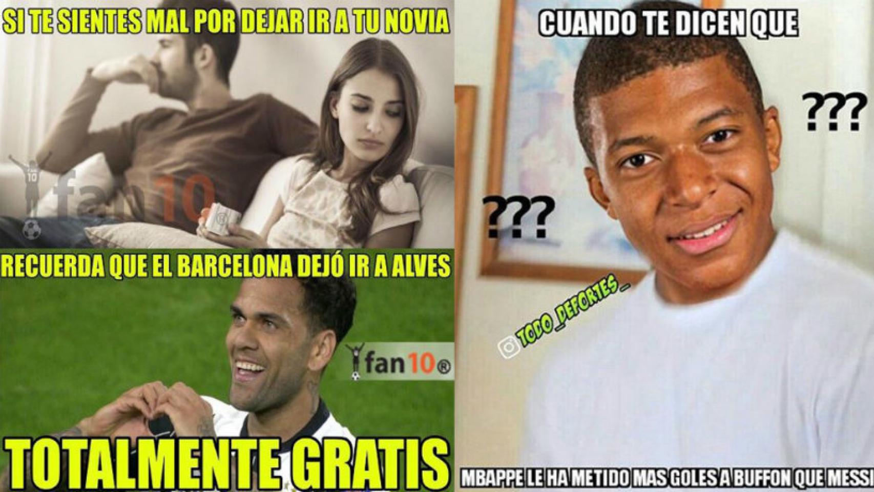 Meme sobre los goles de Messi y Mbappe