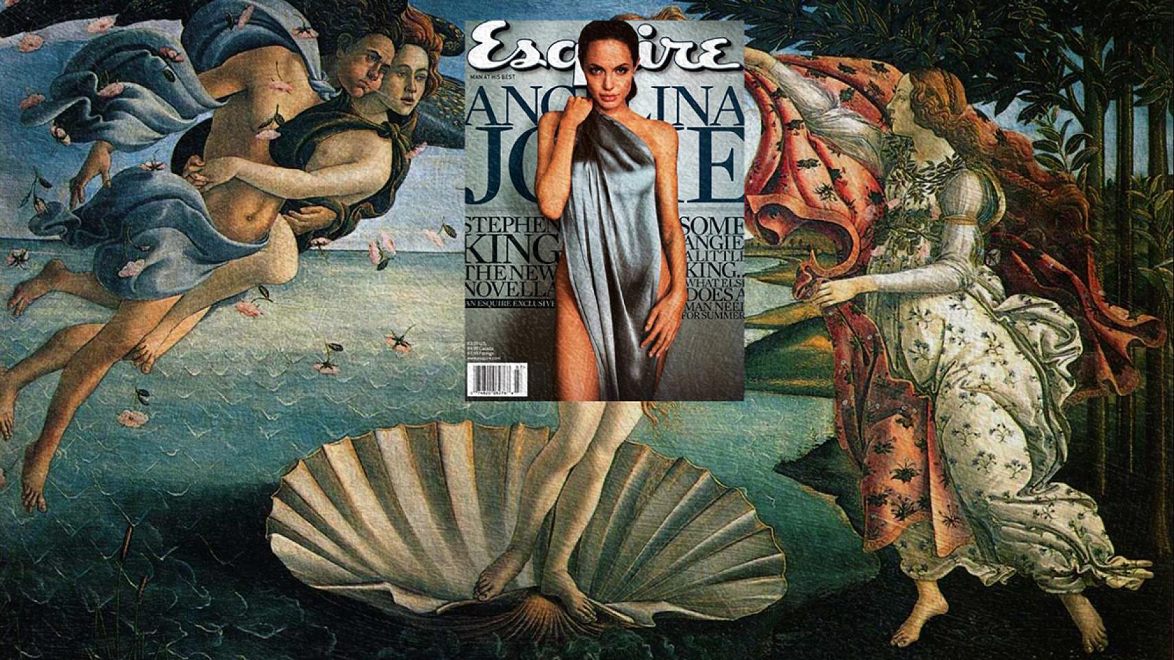 Angelina Jolie en “El nacimiento de Venus” de Sandro Botticelli (1484). | Foto: Eisen Bernard Bernardo.
