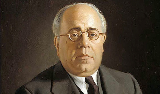 Retrato al óleo de Manuel Azaña, por Enrique Segura (detalle)