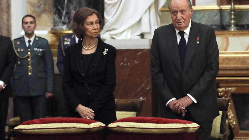 Los reyes eméritos, en el funeral de este jueves.