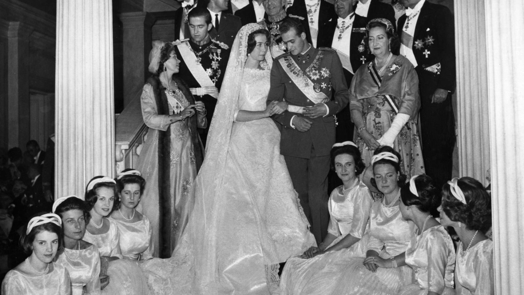 Juan Carlos y Sofía, el día de su boda, el 14 de mayo de 1962.