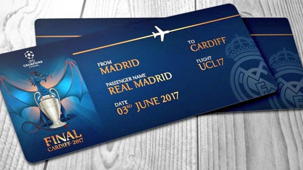 Una de las entradas de la final de Champions 2017.