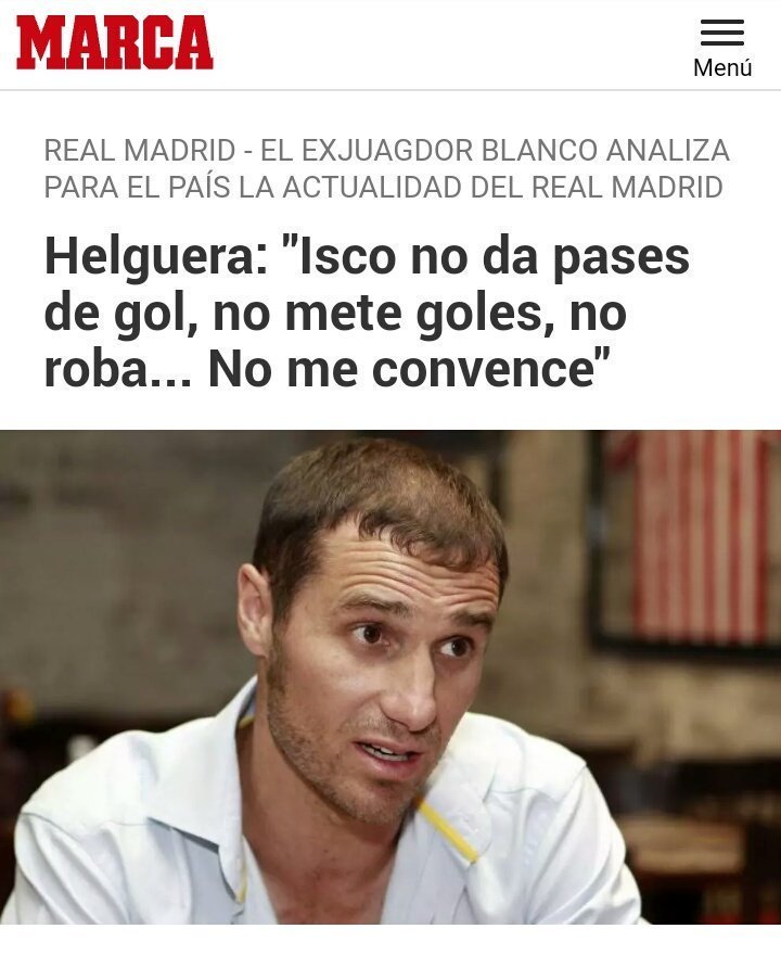 Isco responde en Twitter a Helguera y sus críticas