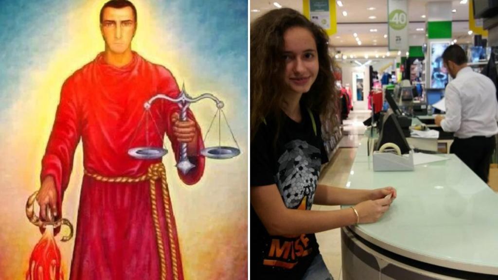 A la izquierda, una representación del P. Gurdjieff; a la derecha, Patricia Aguilar.