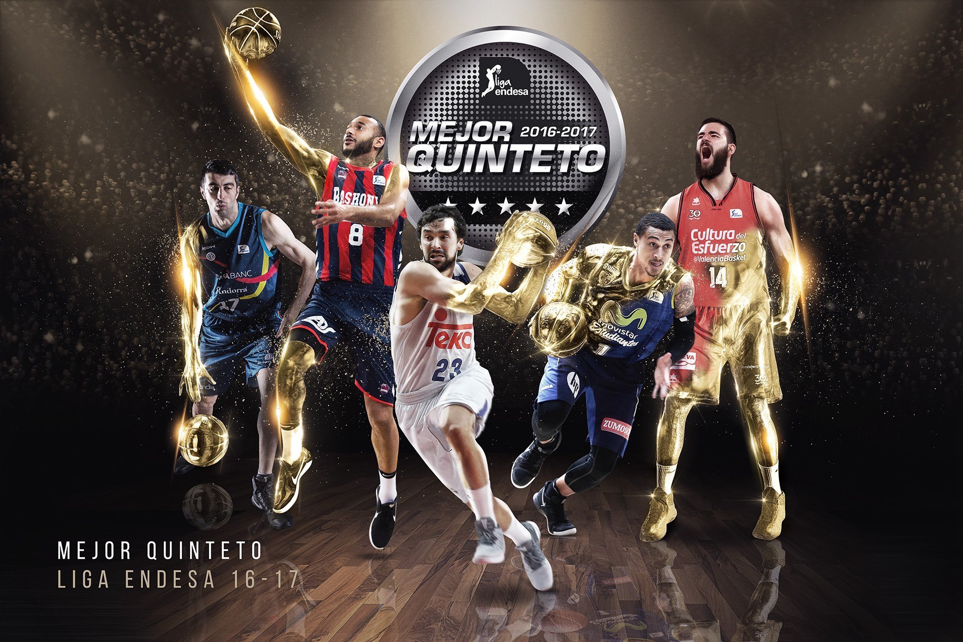 Sergio Llull en el mejor quinteto de temporada regular en ACB. Foto: Twitter (@ACBcom)