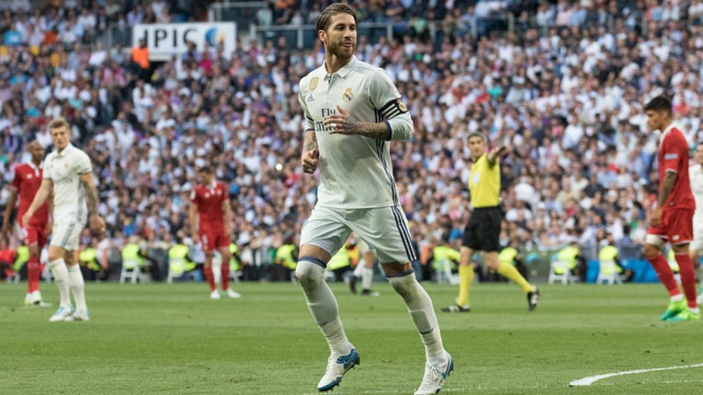 Sergio Ramos en el encuentro frente al Sevilla. Foto: Pedro Rodríguez / El Bernabéu