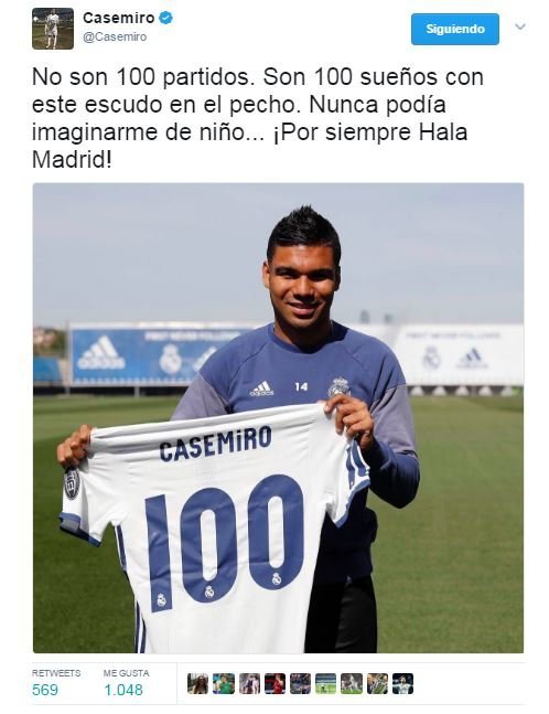 La emoción de Casemiro: No son cien partidos, son cien sueños con este escudo