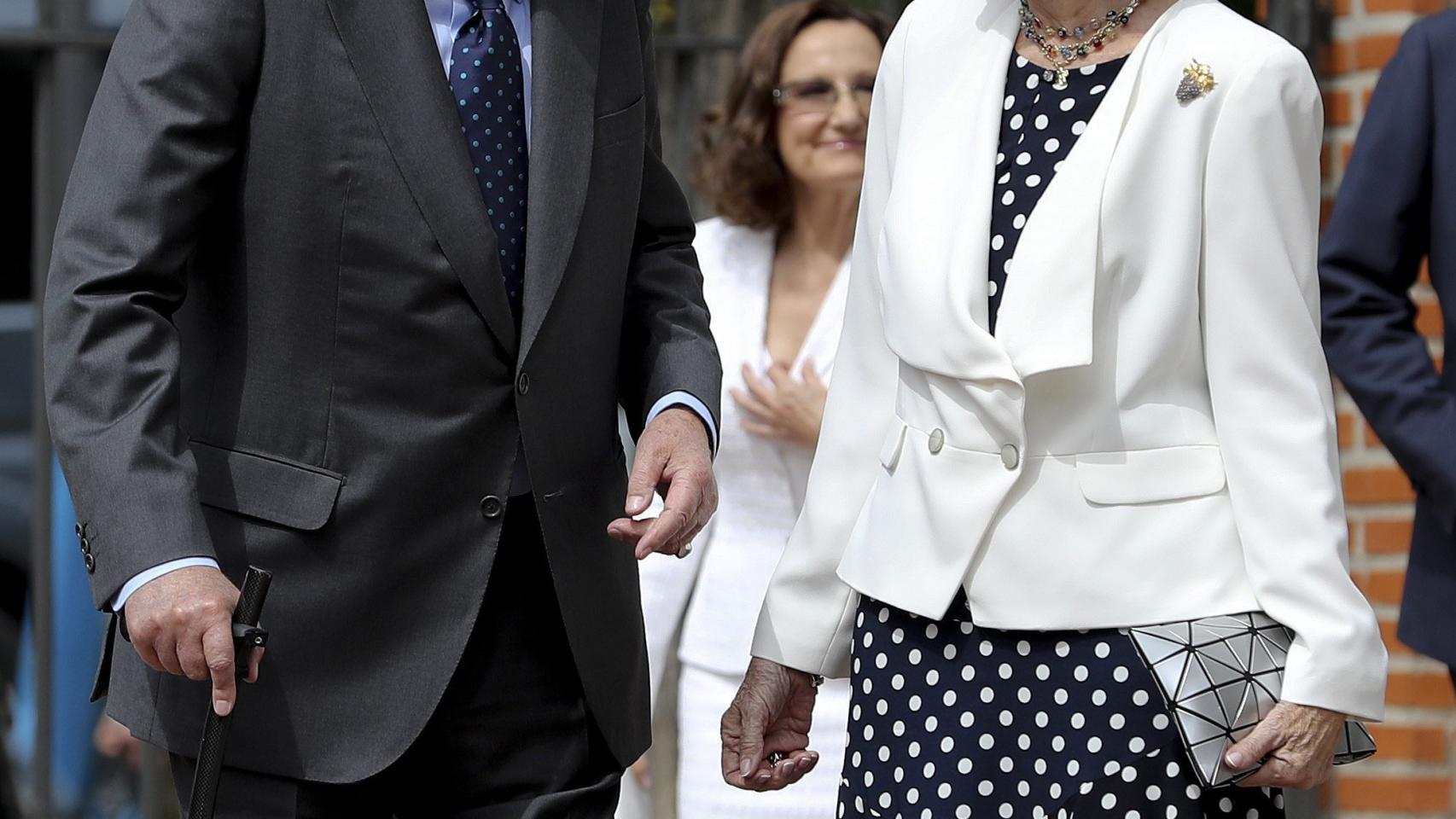 Los reyes eméritos, este miércoles por la mañana en la comunión de la infanta Sofía.