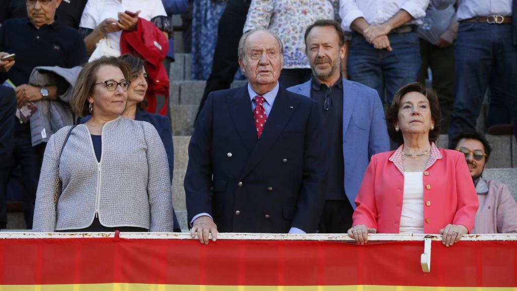 El Rey emérito, durante la corrida de este viernes.