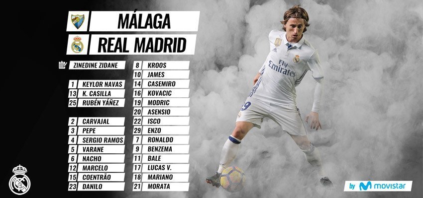 Zidane convoca a toda la plantilla para el partido ante el Málaga