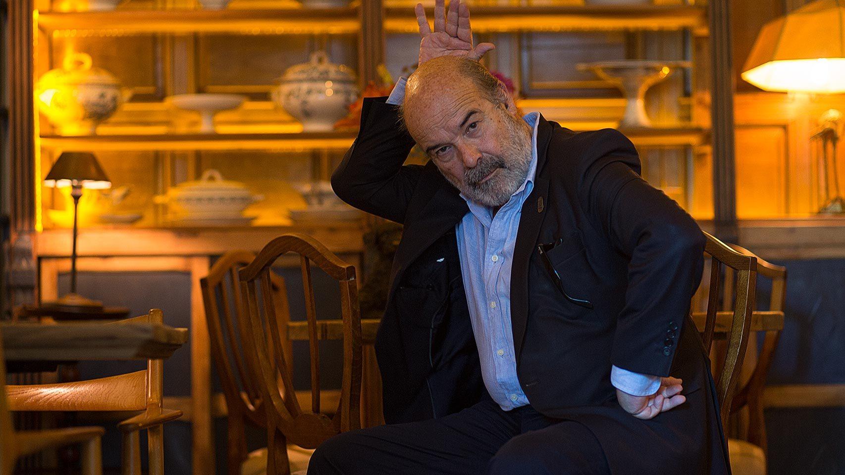 Antonio Resines en el restaurante El perro y la galleta, en el centro de Madrid.