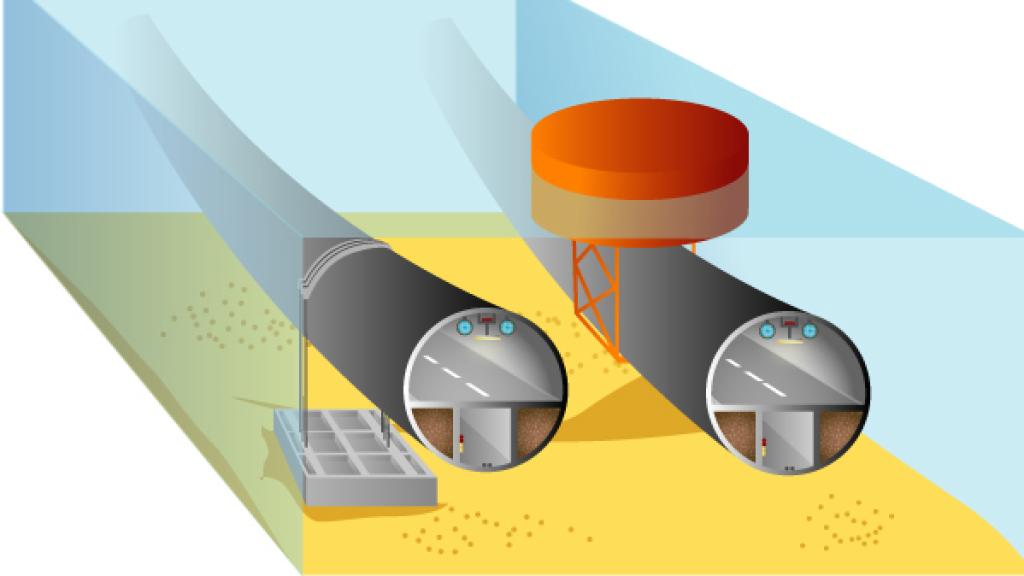 Un túnel flotante o de Arquímedes.