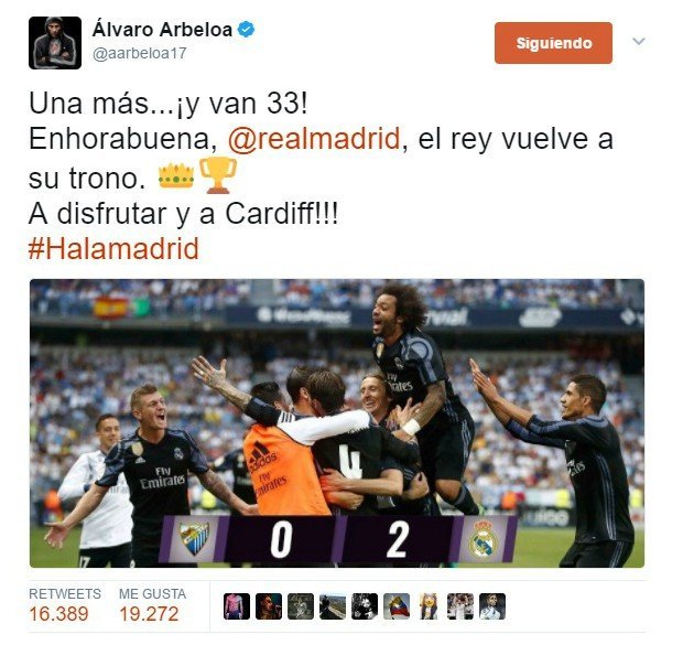 La especial felicitación de Arbeloa: El rey vuelve a su trono