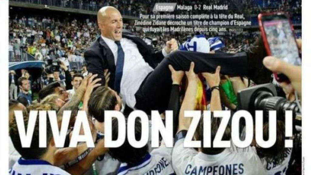 Viva Don Zizou!, la portada de L'Équipe