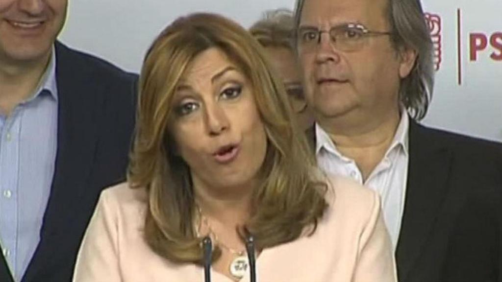 Susana Díaz en su comparecencia de esta noche.