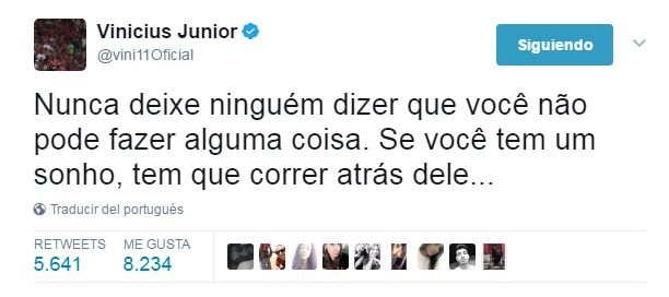 Vinicius desvela la filosofía que le ha llevado al Real Madrid