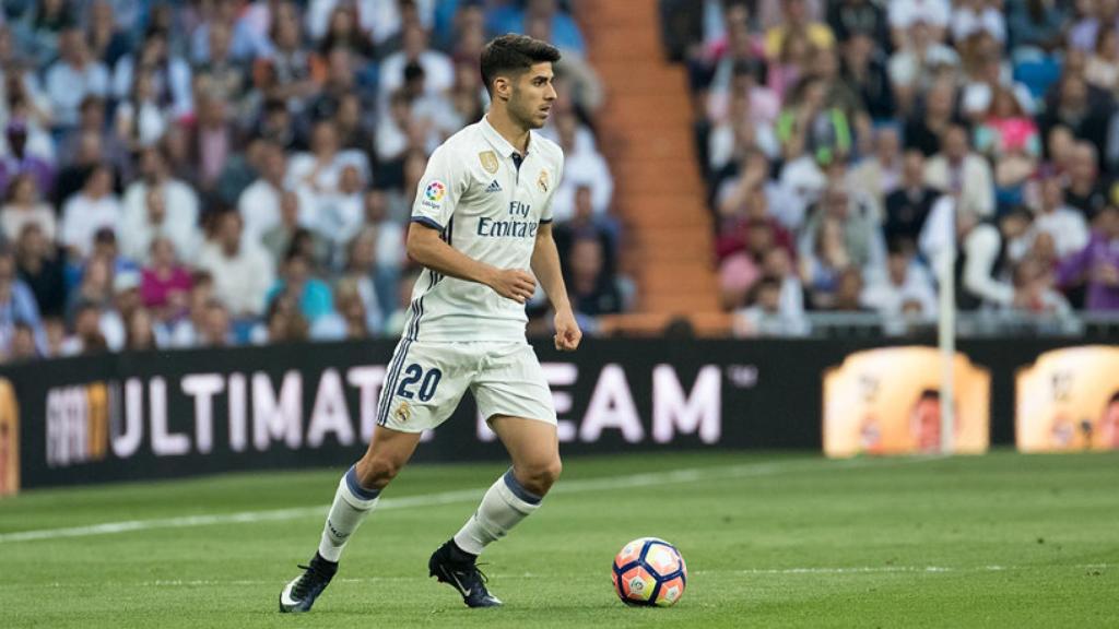Marco Asensio durante el partido ante el Sevilla. Foto: Pedro Rodríguez / El Bernabéu