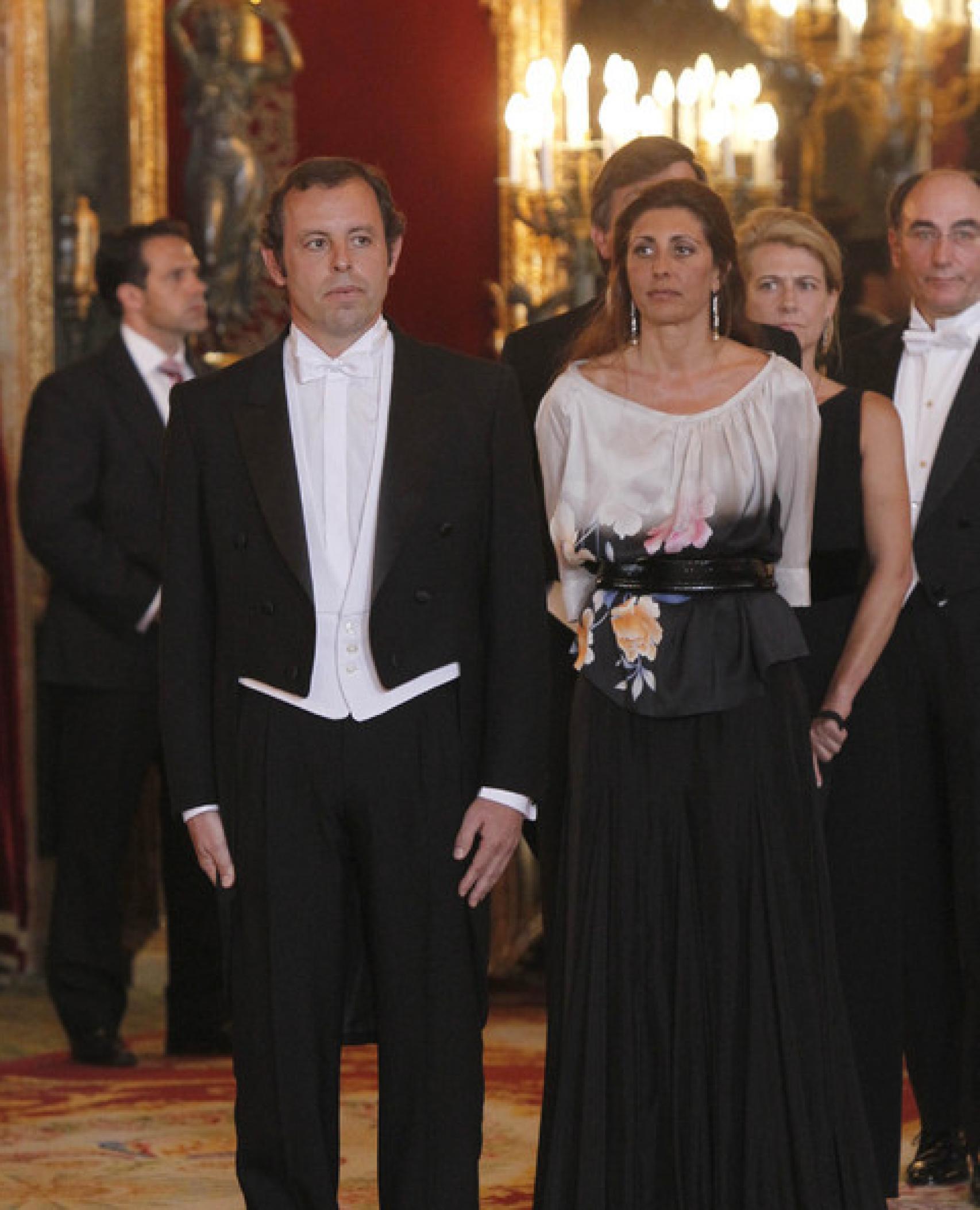 Rosell y Marta Pineda en una recepción en honor al emir de Qatar