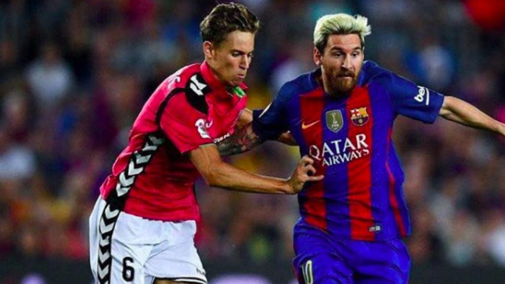 Marcos Llorente contra Messi. Foto: Instagram (@mllorente10)