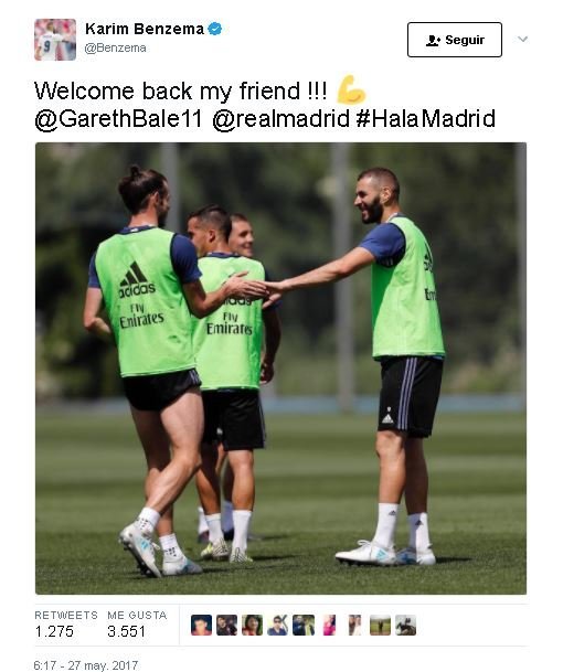Tuit de Benzema. Foto: Twitter (@benzema)