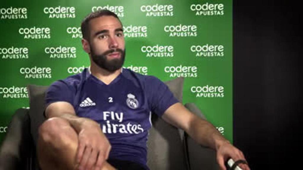Carvajal en una entrevista para Codere Apuestas. Foto: Twitter (@realmadrid)