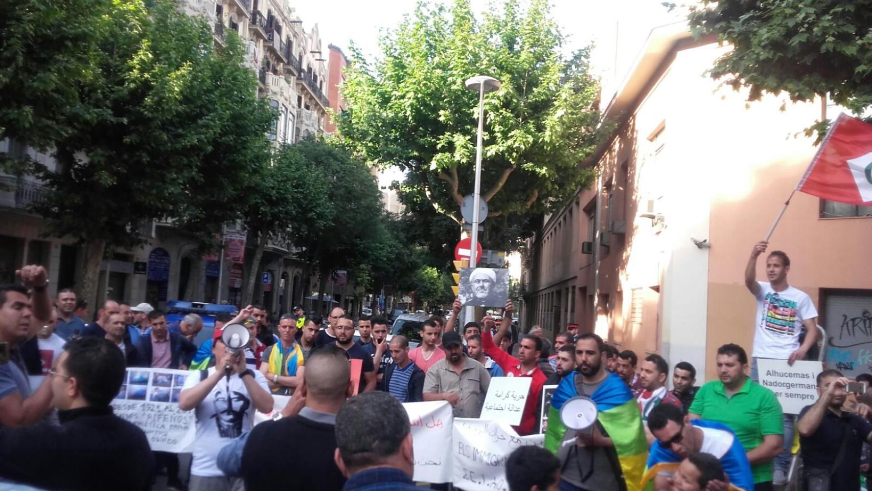 Manifestación del movimiento popular del Rif en Barcelona.