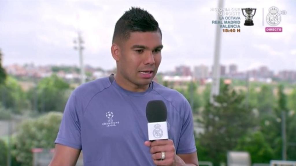 Casemiro hablando en el Open Media Day