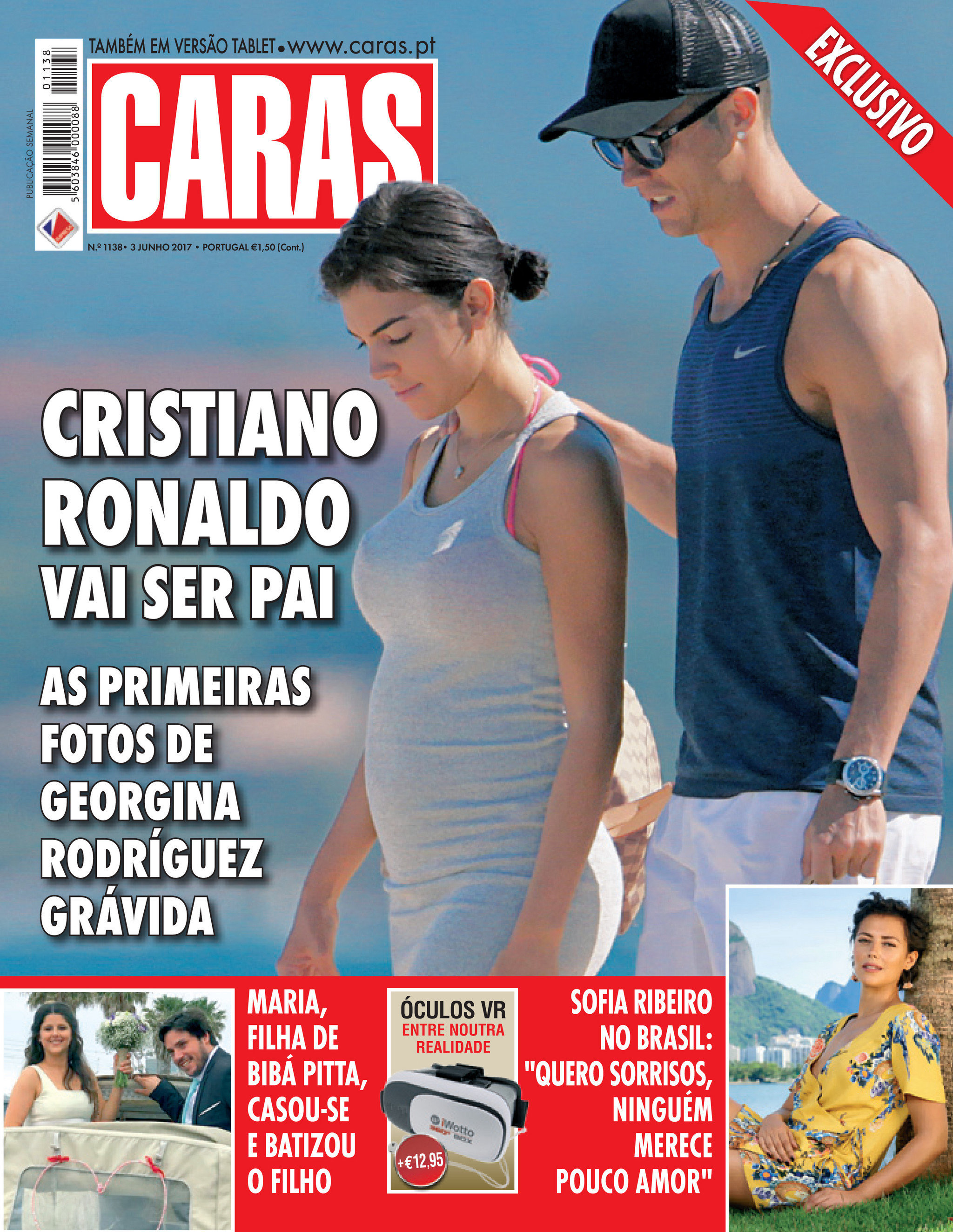 Portada de la revista Caras que habla sobre el embarazo de Georgina Rodriguez