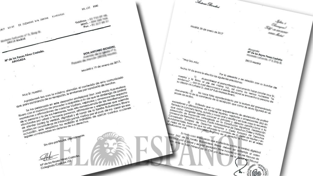 Burofax enviado por Ruiz-Mateos y respuesta de A. Biondini.