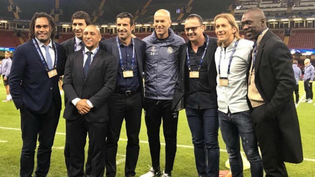 Las leyendas del madridismo acuden al entrenamiento del Madrid