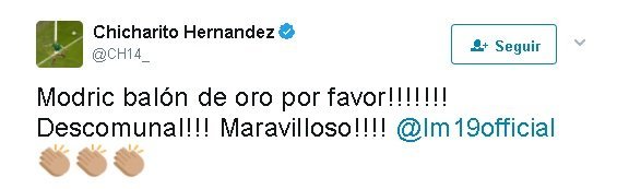 Chicharito pide el Balón de Oro para... ¡Modric!