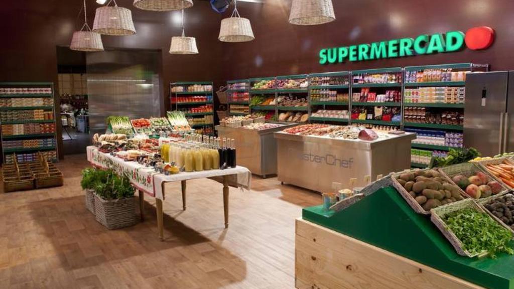 Imagen de un programa de Masterchef con el patrocinio del Supermercado de El Corte Inglés