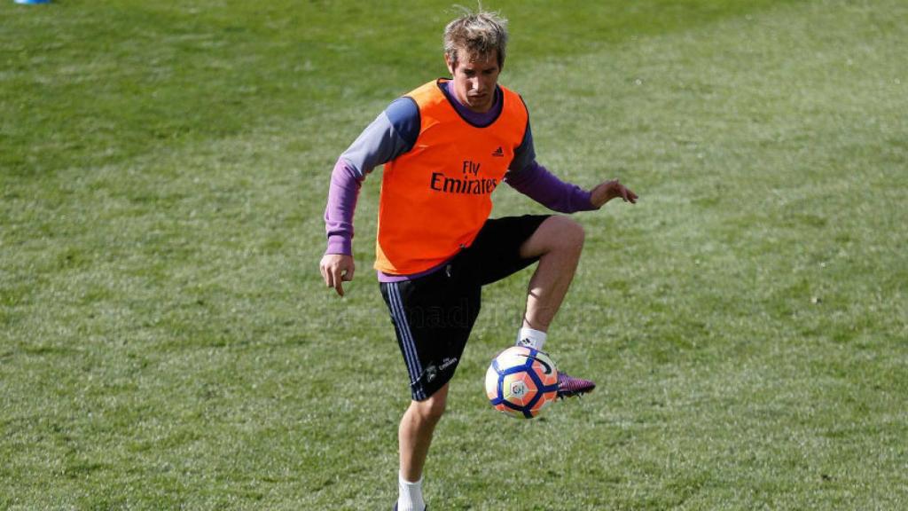 Coentrao entrenando en Valdebebas