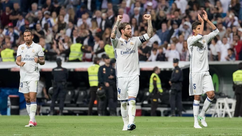 Danilo, Varane y Nacho se despiden del Bernabéu. Foto: Pedro Rodríguez / El Bernabéu