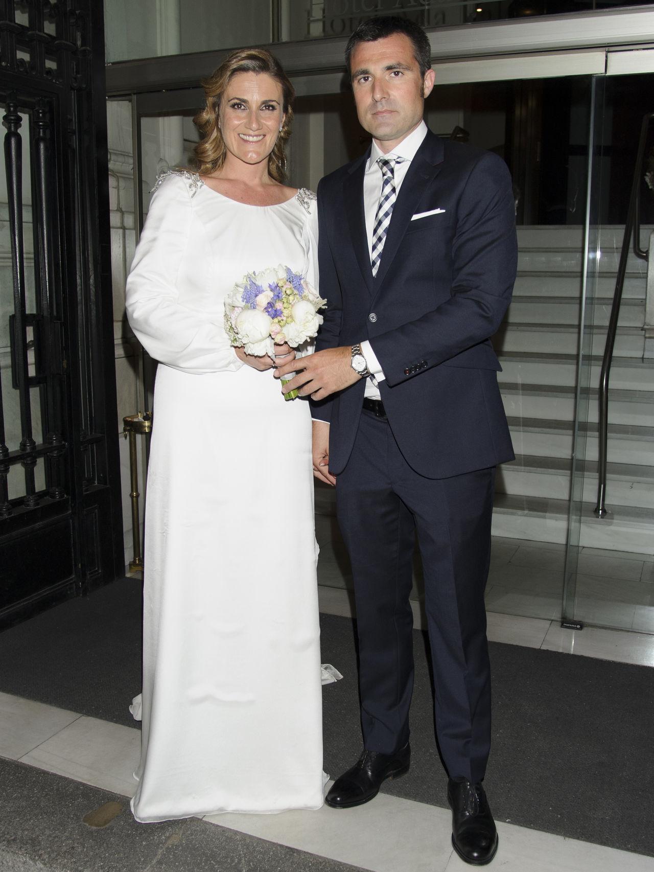 La pareja el día de su boda.