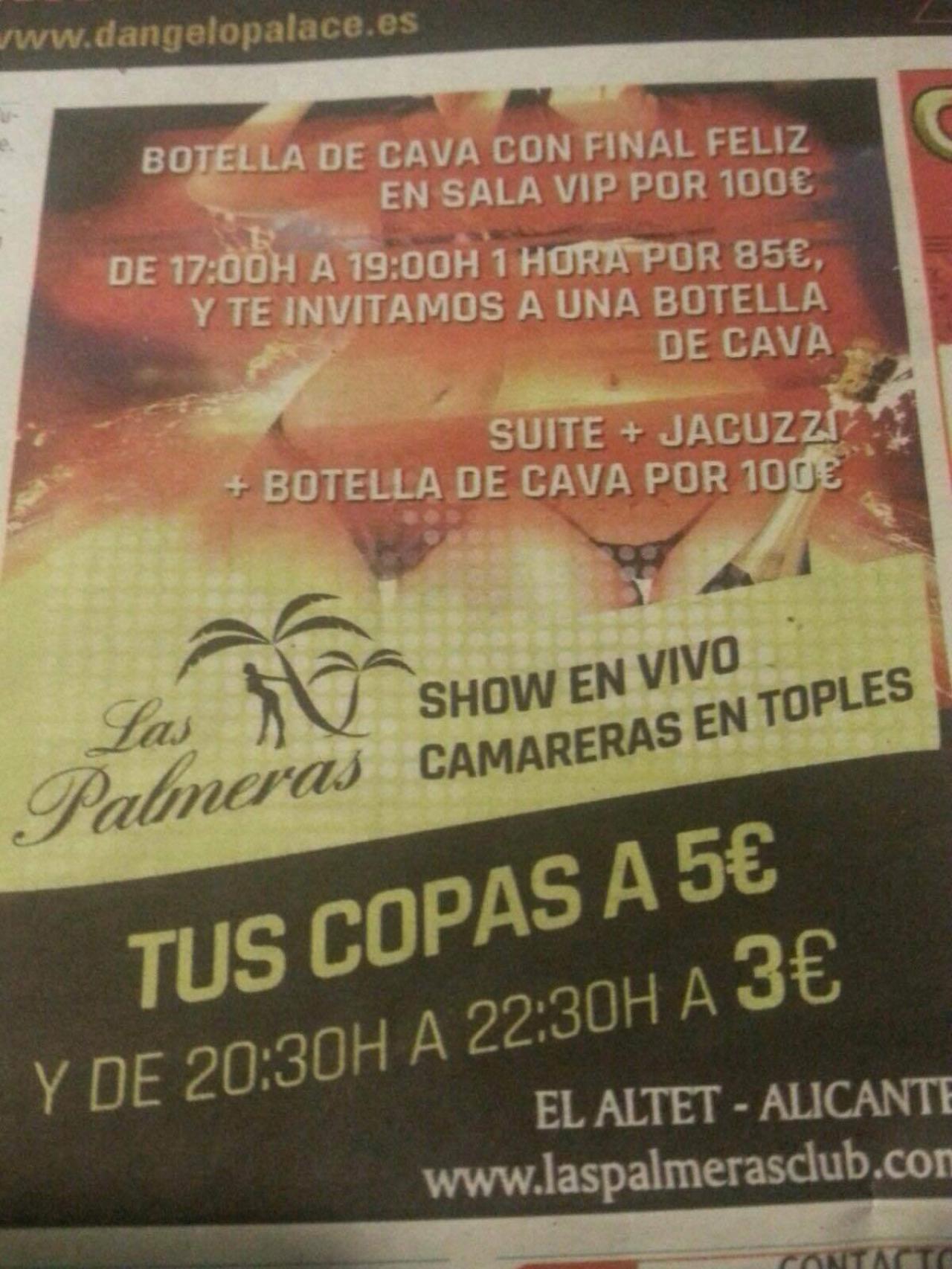 A pesar del incidente, el Club Las Palmeras se promociona como un burdel con copas a bajo precio