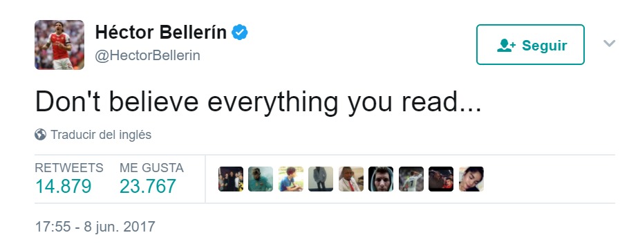 Bellerín rompe su silencio ante los rumores de fichar por el Barça