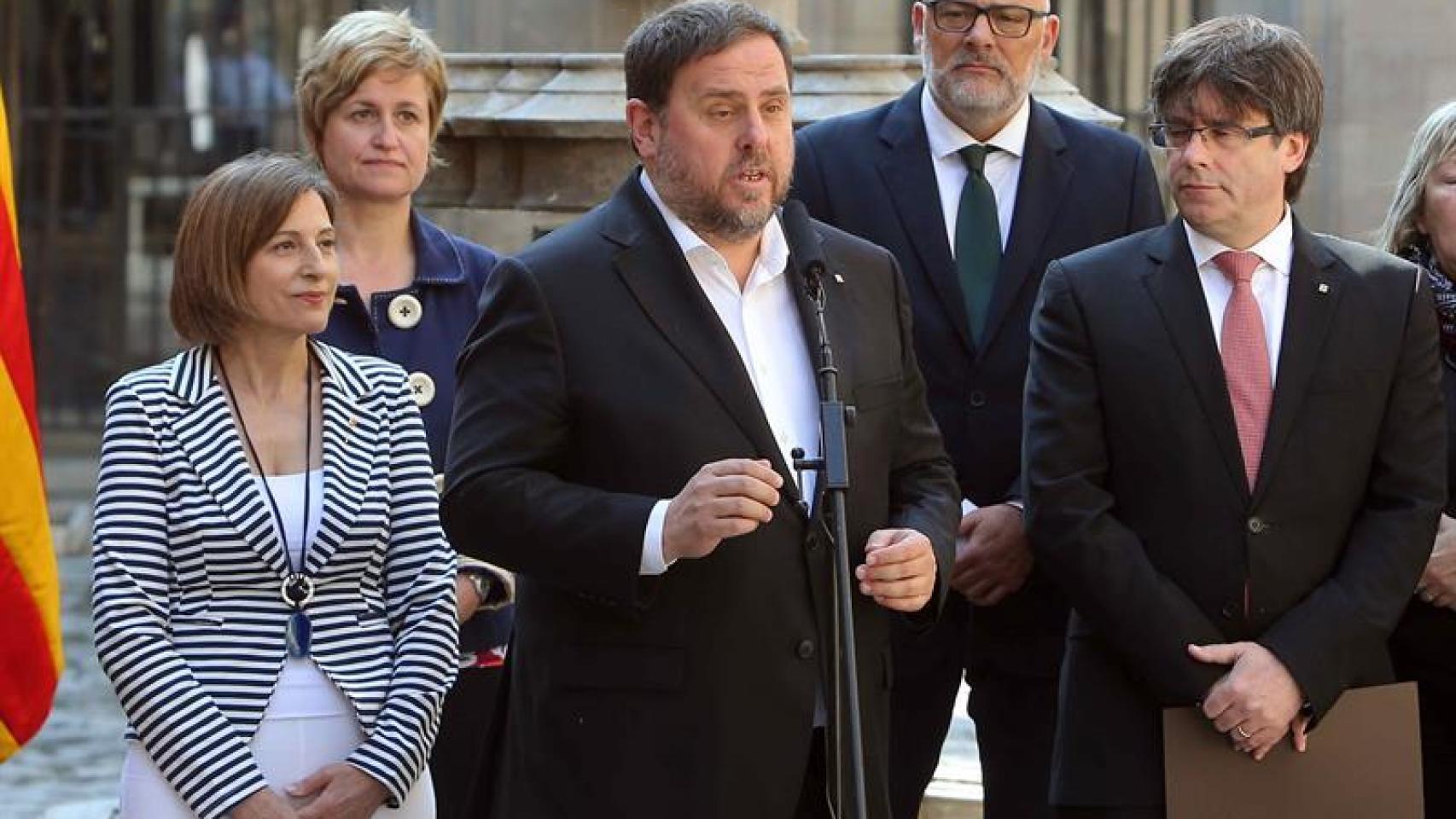 Junqueras, durante el anuncio de la fecha y la pregunta del referéndum.