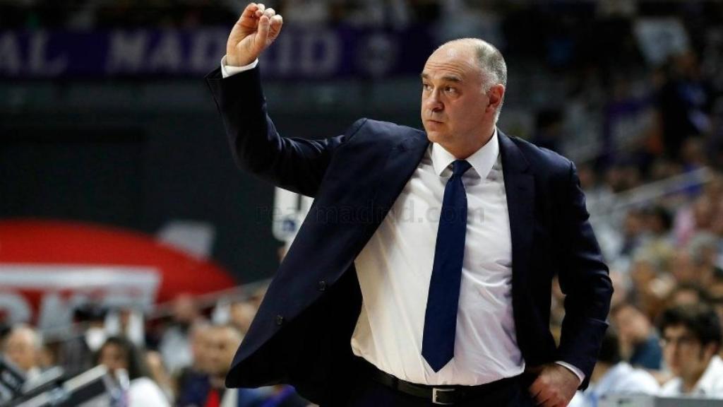 Pablo Laso durante un encuentro del Madrid